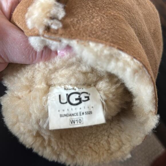 UGG Austrailia Sunburst Tall Leather/Shearling Boots Size 10 - Picture 6 of 7